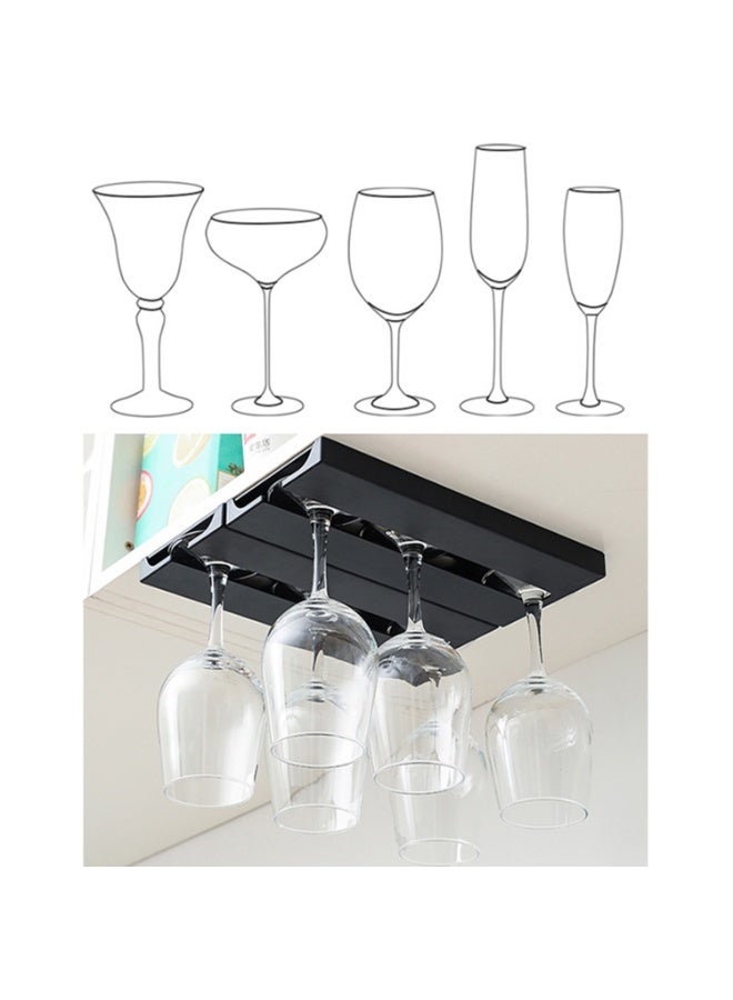 Wine Glass Holder - Punch-free Wine Glasses Holder Under Cabinet, Hanging self-adhesive Stemware Rack, for Home Bar (Excluding Cups) (White, 2 Pack, A) - Image 3